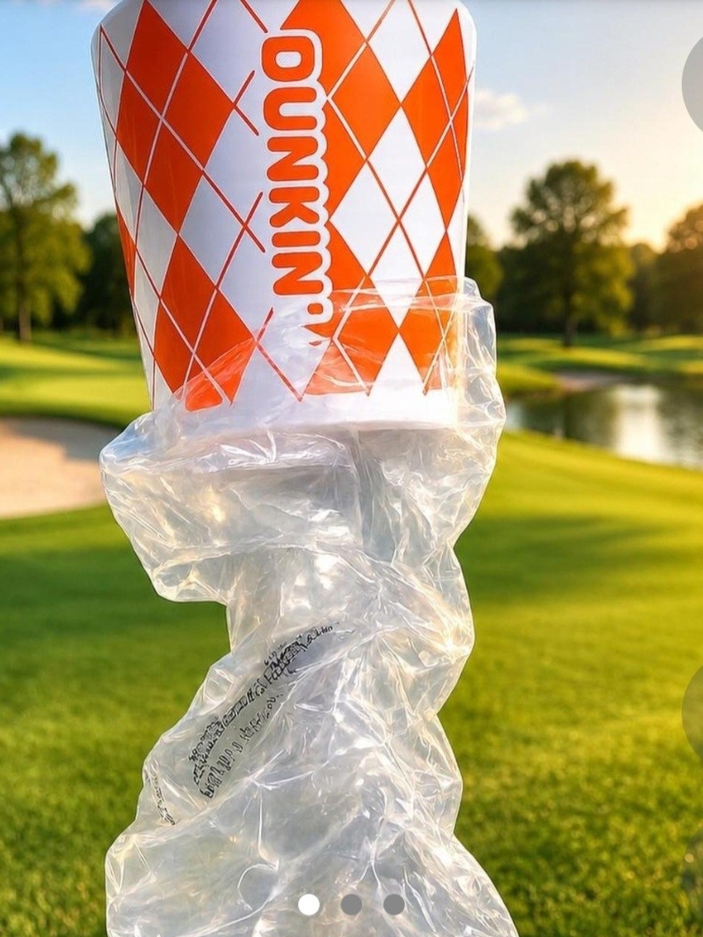 Dunkin' Orange & White Branded Cup - Game Prop/Outdoor Display